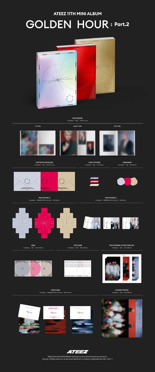 ATEEZ - GOLDEN HOUR : PART.2 11TH MINI ALBUM PHOTOBOOK RANDOM