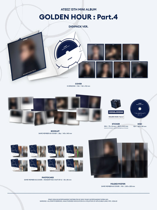 ATEEZ GOLDEN HOUR : PART.4 MINI 13TH ALBUM SOUNDWAVE GIFT DIGIPACK