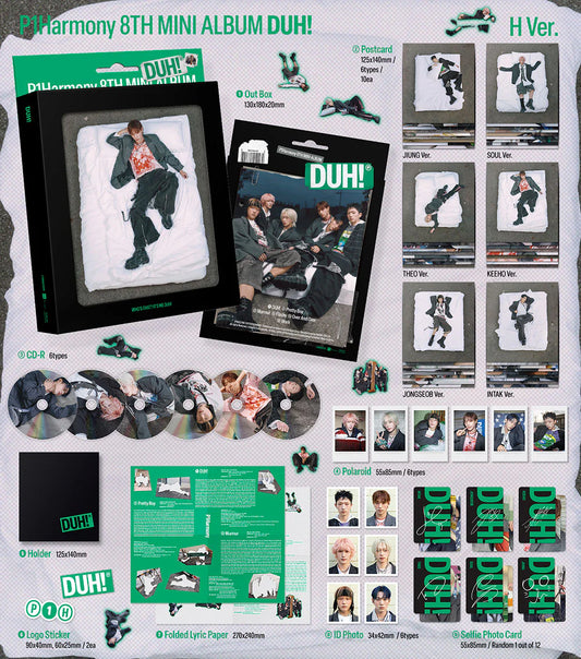 P1HARMONY - DUH! 8TH MINI ALBUM H (COMPACT) - Jongseob