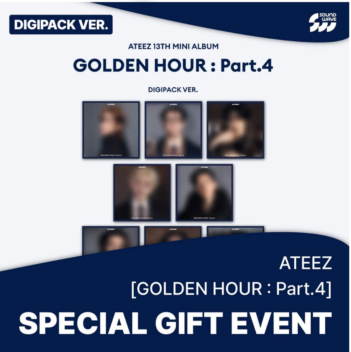 ATEEZ GOLDEN HOUR : PART.4 MINI 13TH ALBUM SOUNDWAVE GIFT DIGIPACK