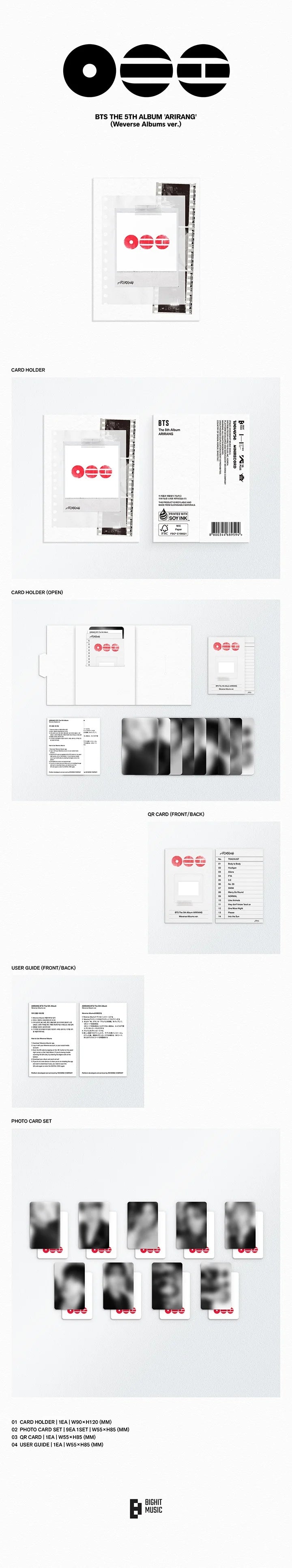 BTS ARIRANG 5TH ALBUM WEVERSE ALBUM VER