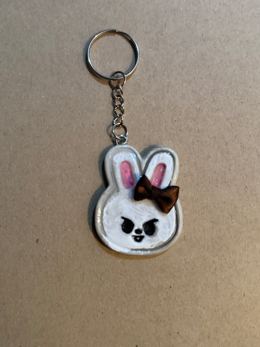 Wonky STRAY KIDS  bow clay character Keychain - Leebit