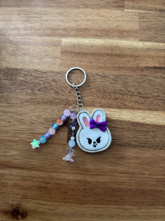 STRAY KIDS 143  bow clay character Keychain - Leebit