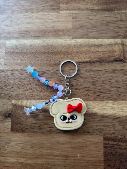 STRAY KIDS 143  bow clay character Keychain - PuppyM