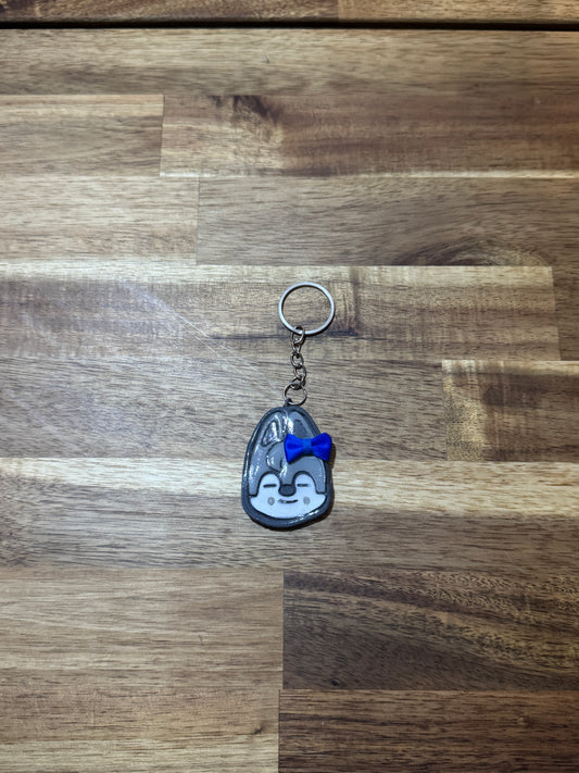 STRAY KIDS  bow clay character Keychain - Wolf Chan